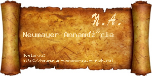 Neumayer Annamária névjegykártya
